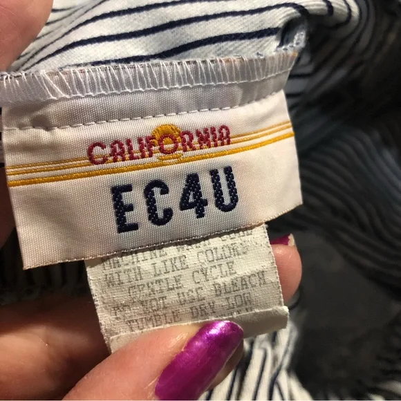 Vintage 80s striped floral mixed pattern super high waisted shorts - Picture 4 of 10